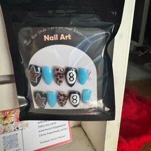 Blue and Leopard Nail Art Set
